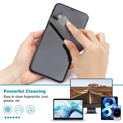 2-in-1 Portable Phone & Tablet Screen Cleaner Set – Spray with Microfiber Cloth for Touchscreens & Glass
